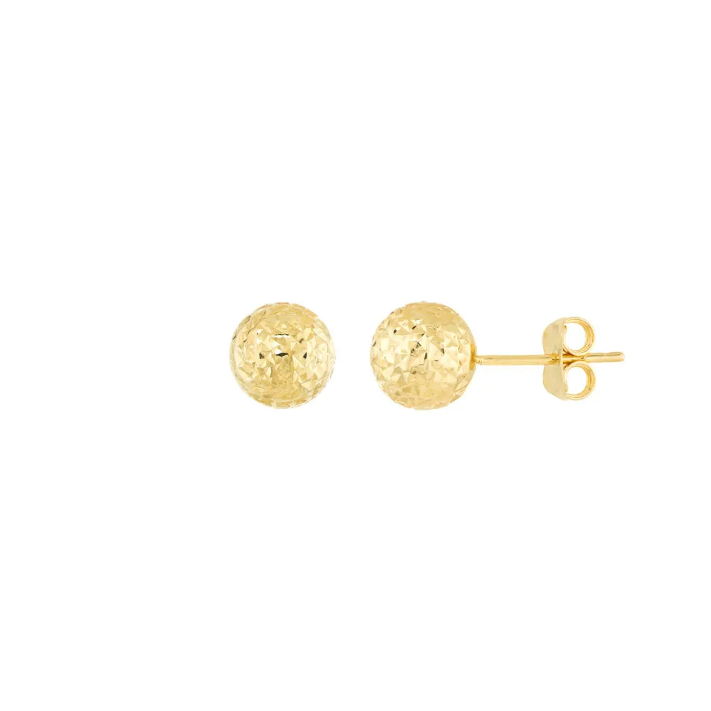 14k Textured Ball Stud Earrings