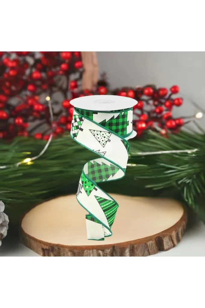 1.5" Christmas Tree Ribbon: Green (10 Yards)