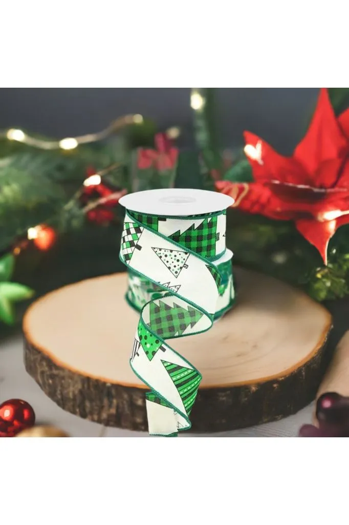 1.5" Christmas Tree Ribbon: Green (10 Yards)