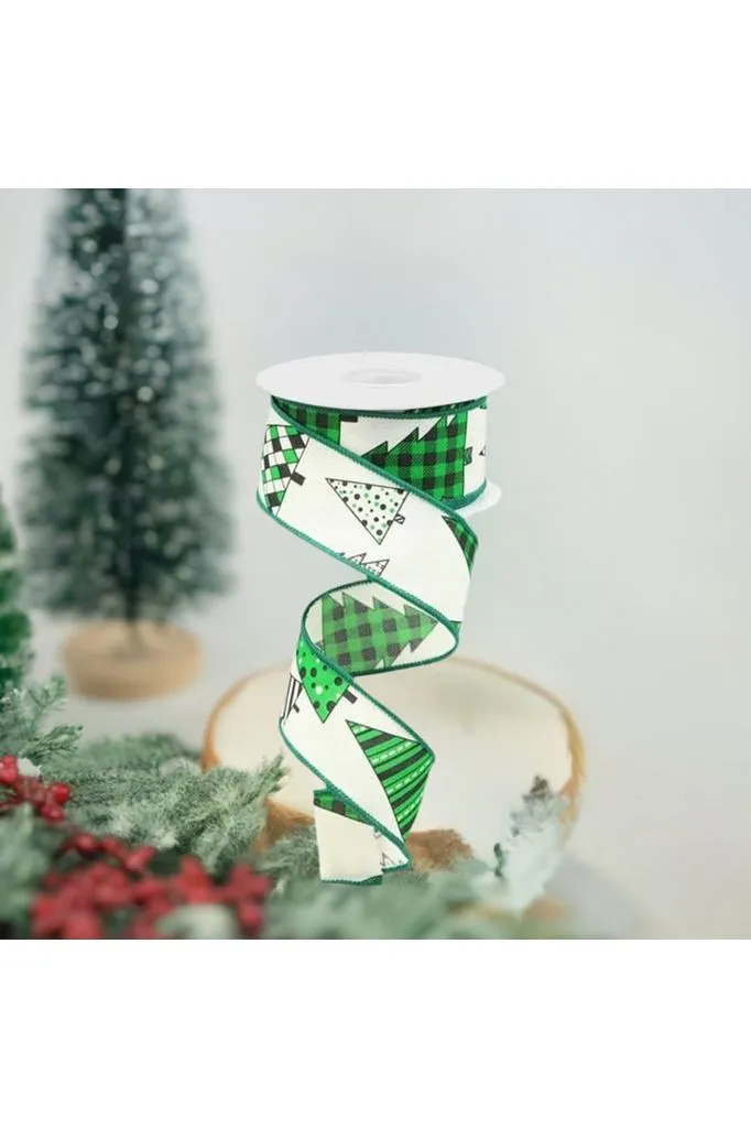 1.5" Christmas Tree Ribbon: Green (10 Yards)