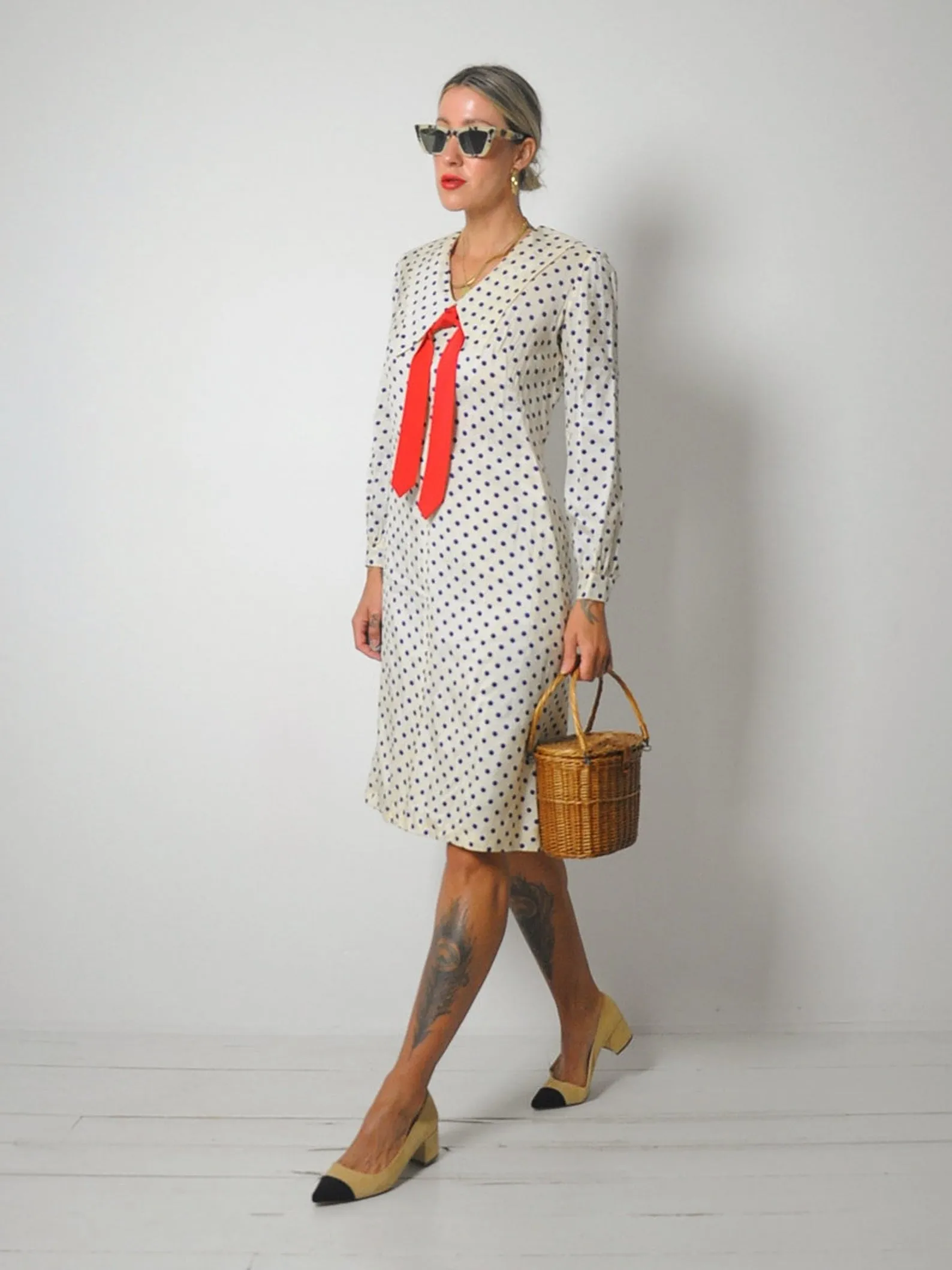 1950's Polka Dot Sailor Dress