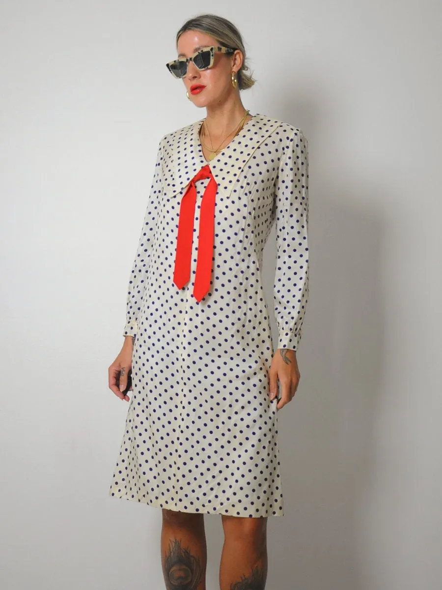 1950's Polka Dot Sailor Dress