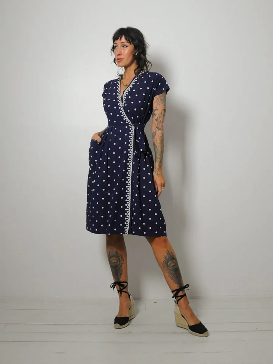 1950's Polka Dot Wrap Dress