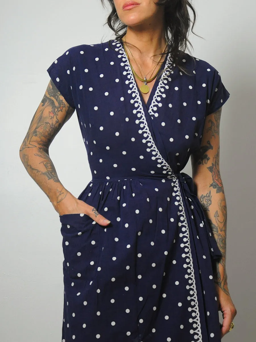 1950's Polka Dot Wrap Dress