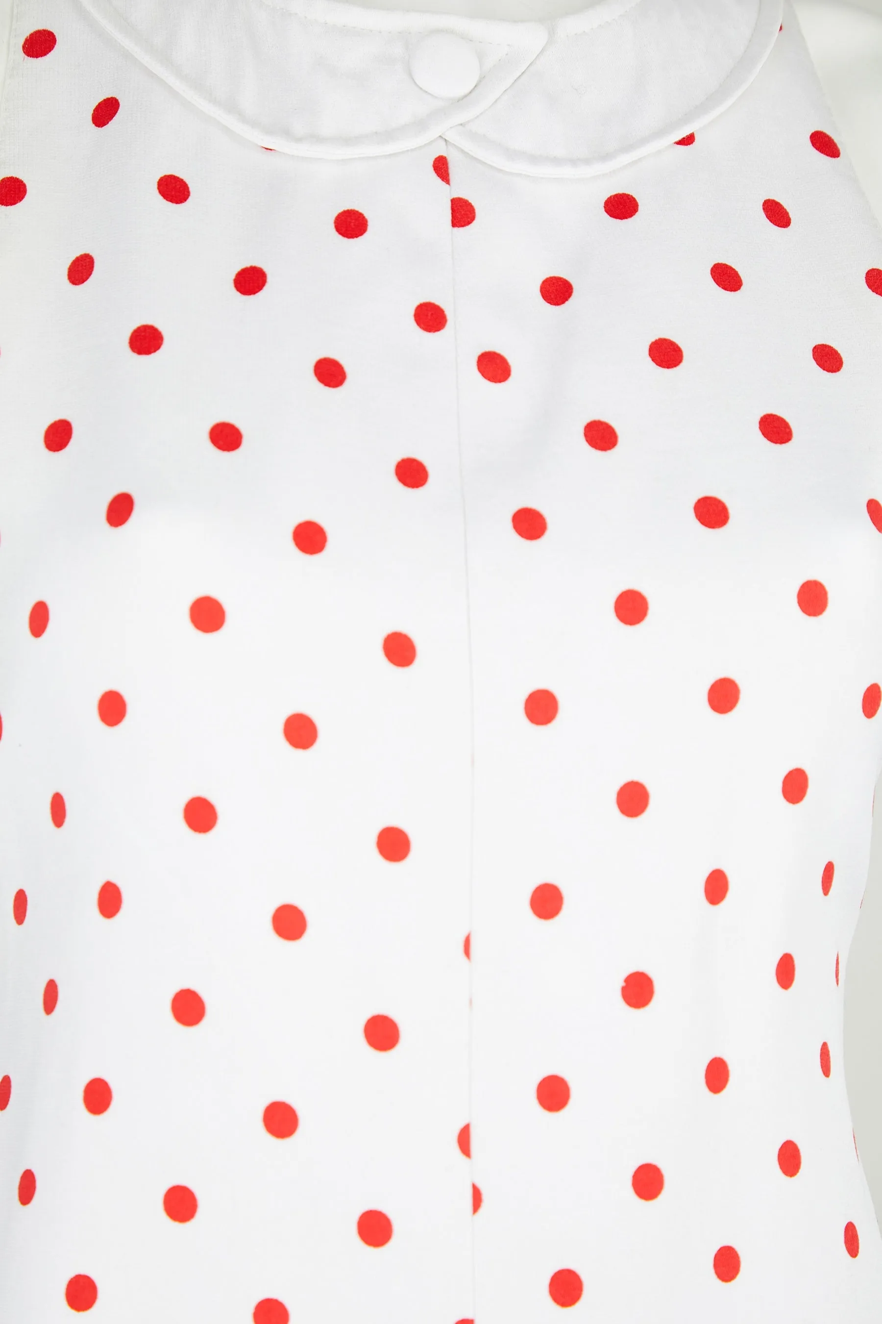 1970s André Courrèges Haute Couture Polka Dot Cotton Dress