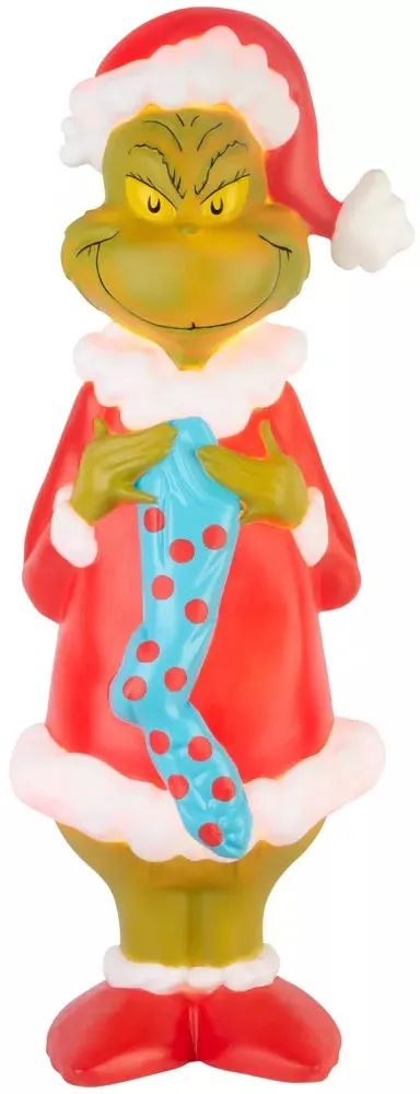 24" Dr. Seuss Grinch with Christmas Stocking Blow Mold