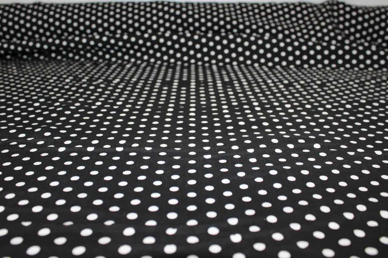 Anne K(lein) Polka Dot Rayon Challis - Black/White