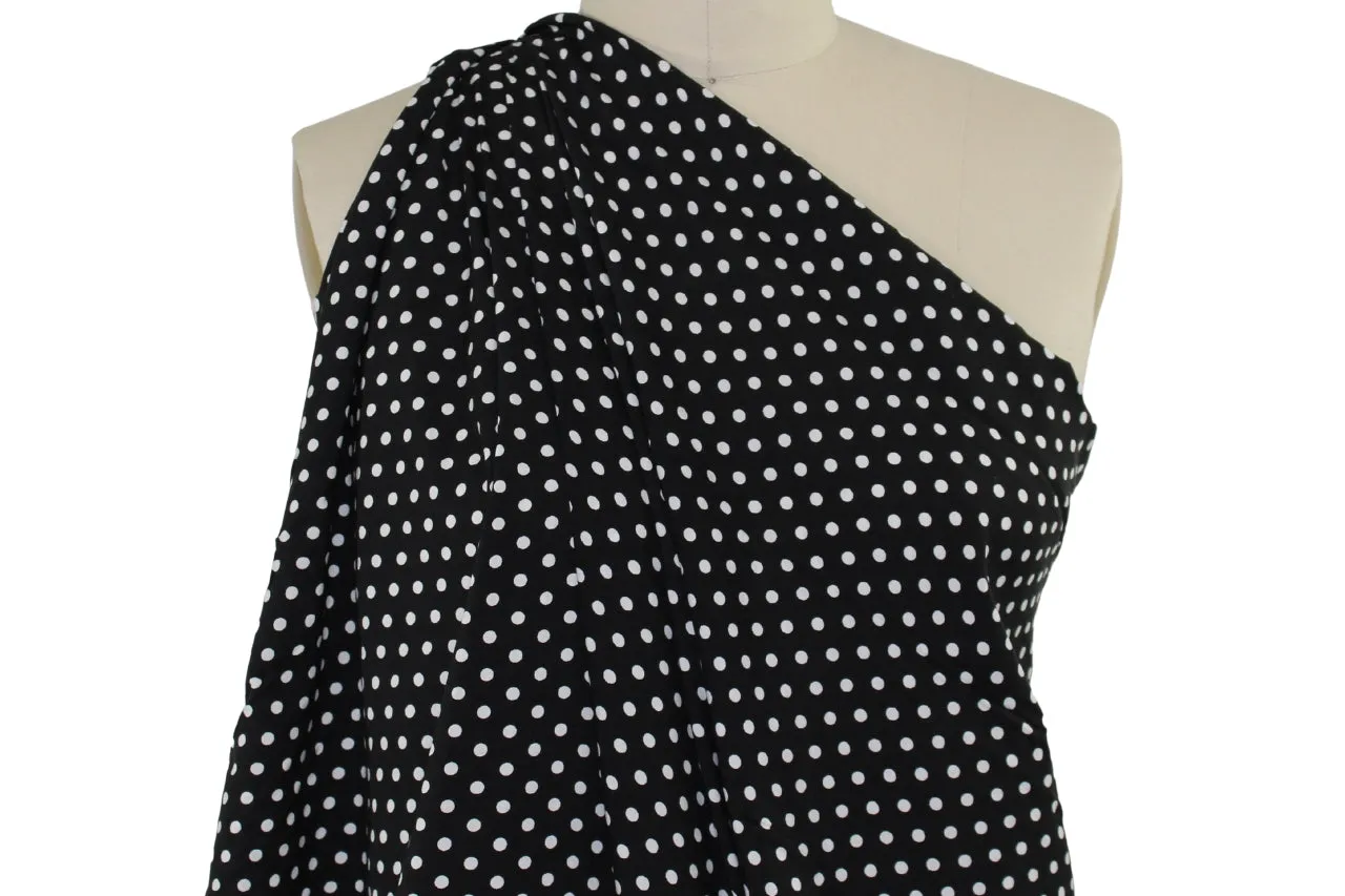 Anne K(lein) Polka Dot Rayon Challis - Black/White