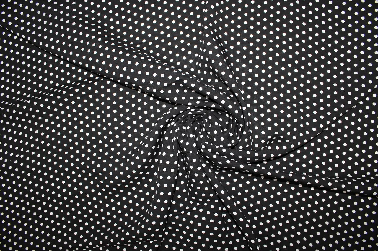 Anne K(lein) Polka Dot Rayon Challis - Black/White