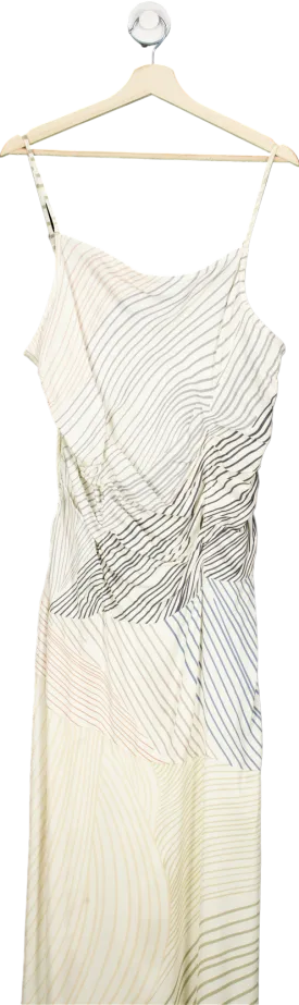 Anthropologie {Conditions Apply} White/Black Abstract Striped Maxi Dress UK 8