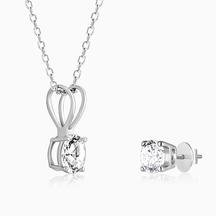 Anushka Sharma Classic Silver Zircon Set