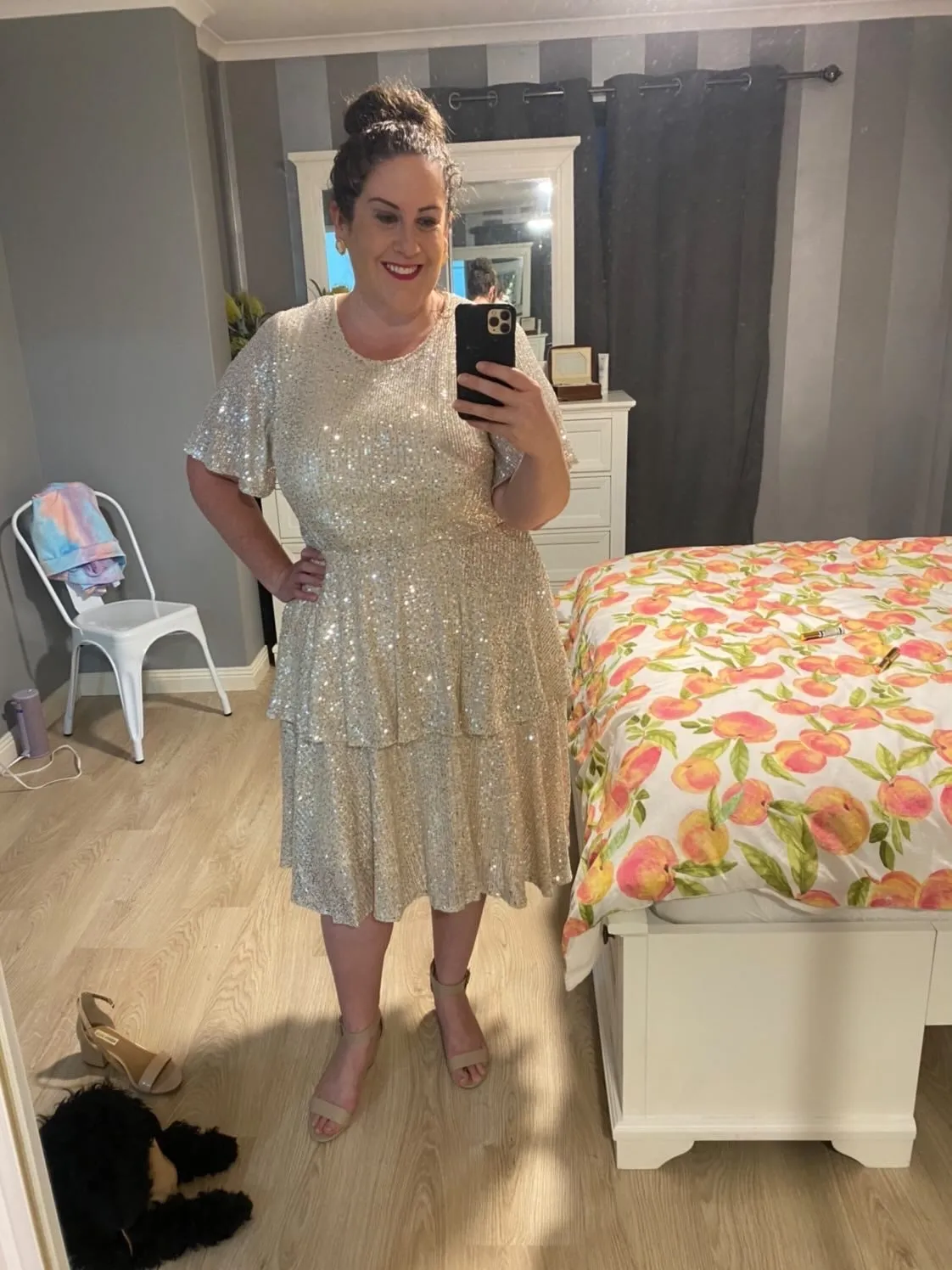 Avery Sequin Dress - cream