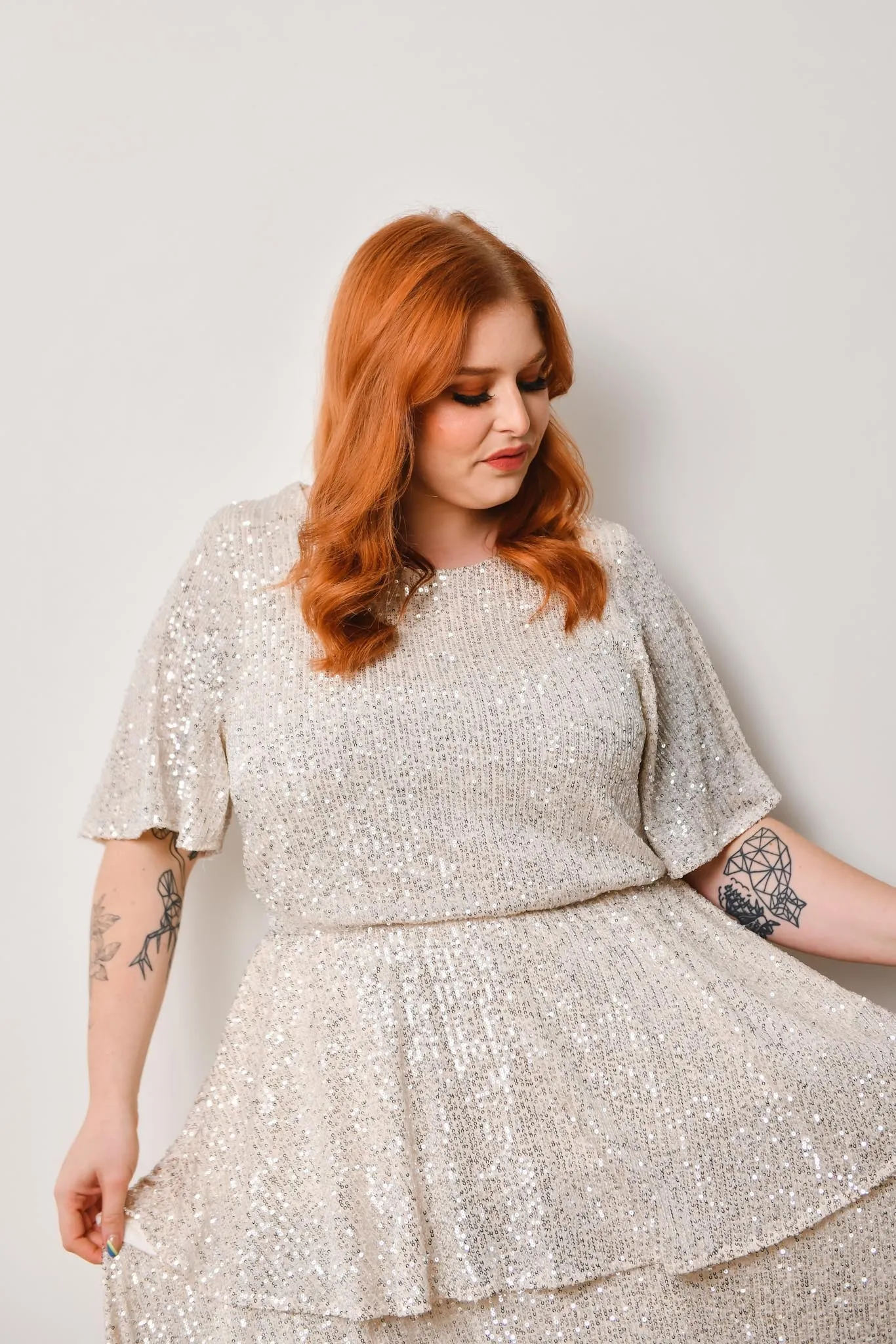 Avery Sequin Dress - cream