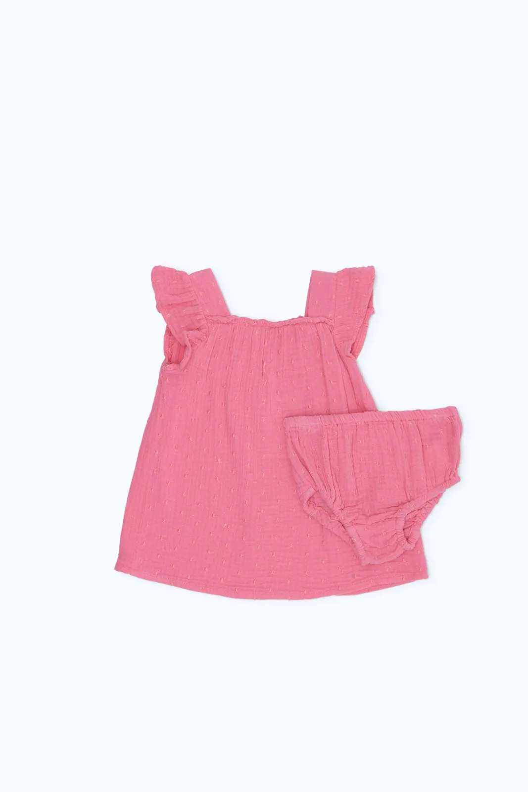 Babies Fuchsia Crinkle Dress