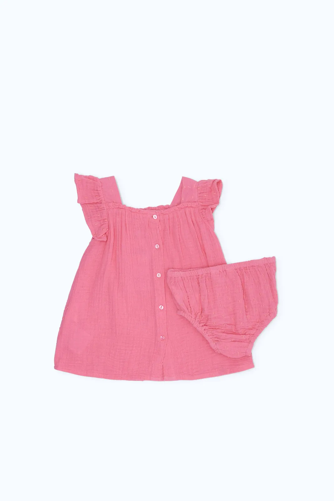 Babies Fuchsia Crinkle Dress