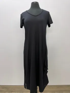 Black Short Sleeve Bamboo Dress