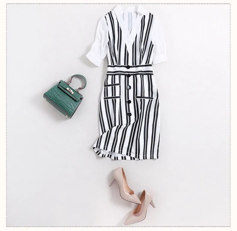 Black Stripe Mini Dress