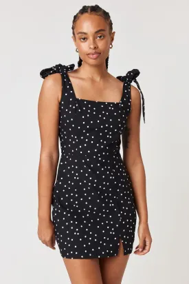 Black White Dot Slim Dress