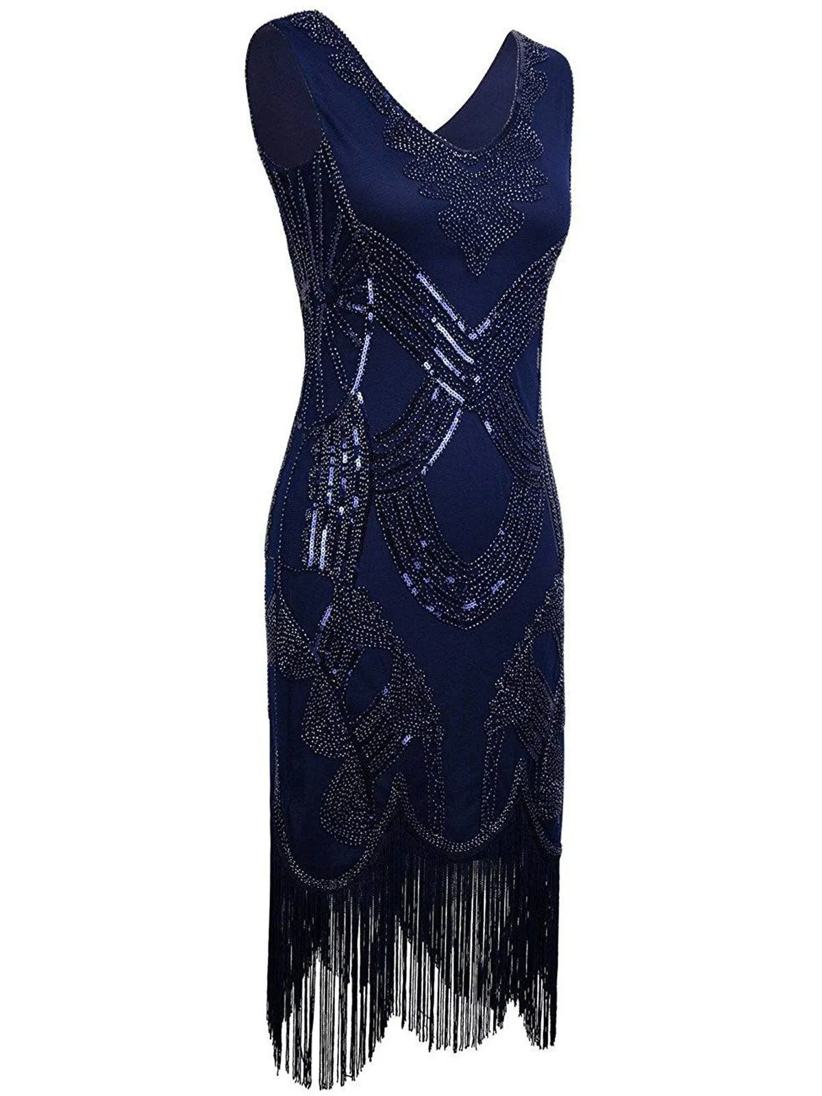 Blue 1920s Sequin Flapper Dress