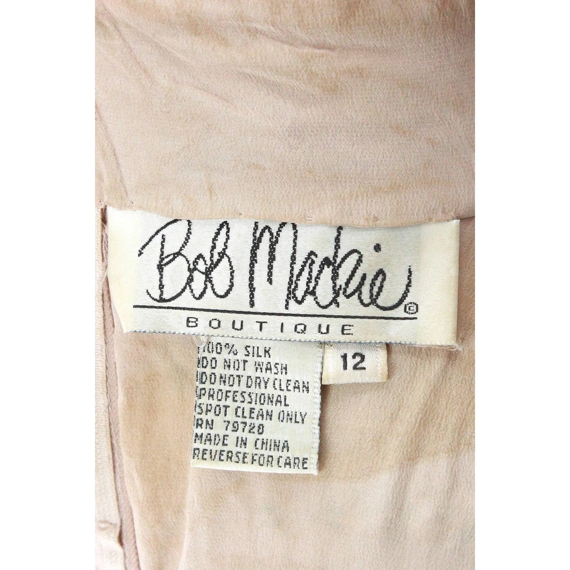 BOB MACKIE 1980's Cream Beaded Gown | US 12