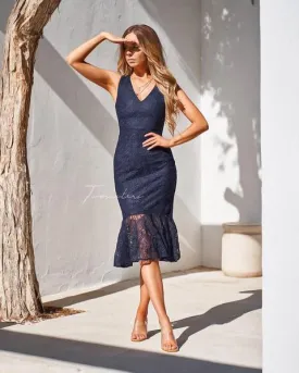 Bridget Lace Dress - Navy