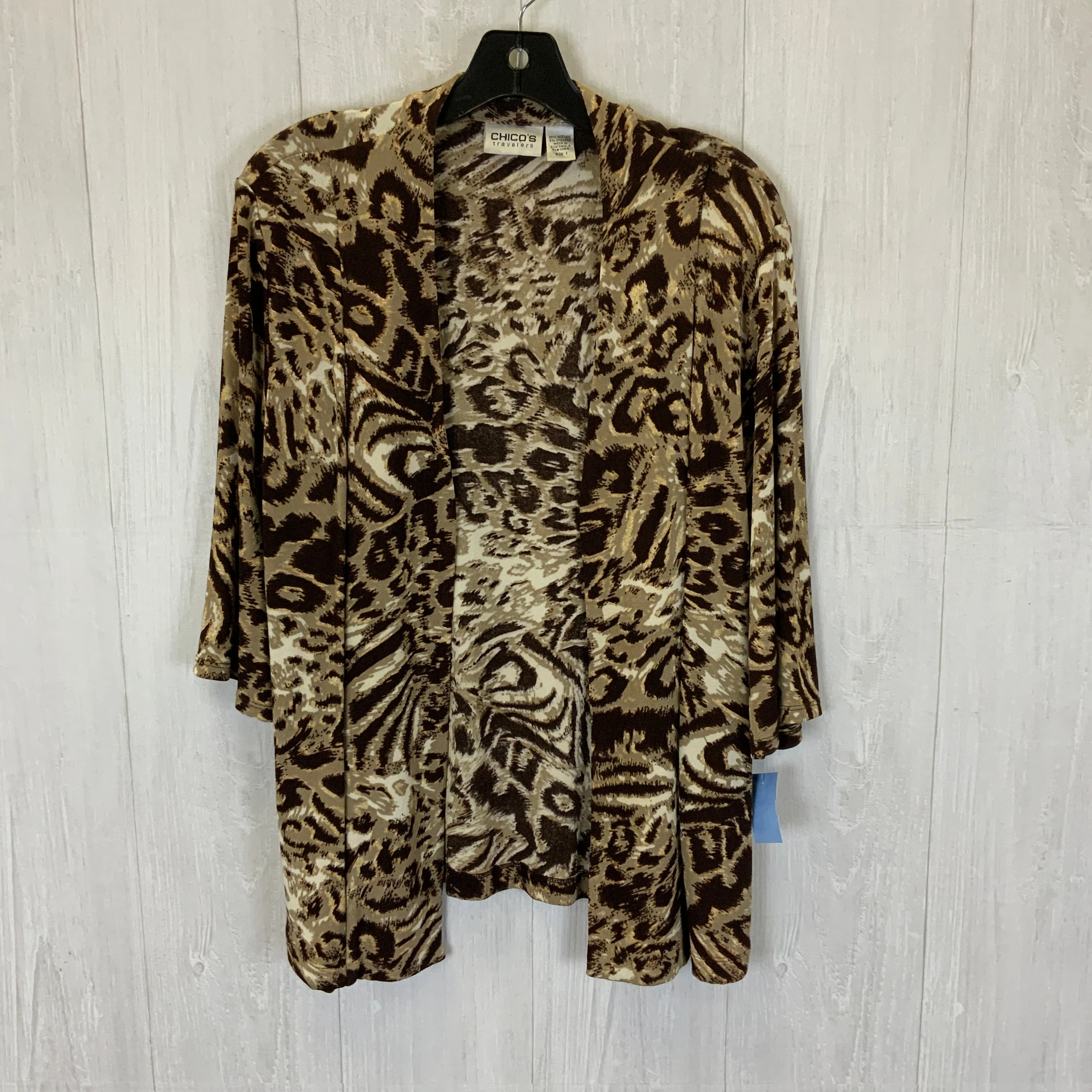 Cardigan By Chicos In Animal Print, Size: M