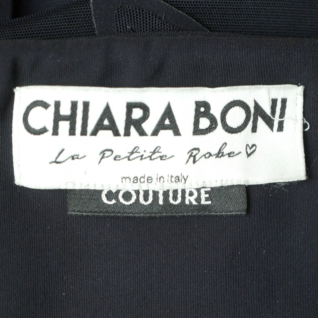 Chiara Boni Dress La Petite Robe Couture Black with Leaf Applique Size M L