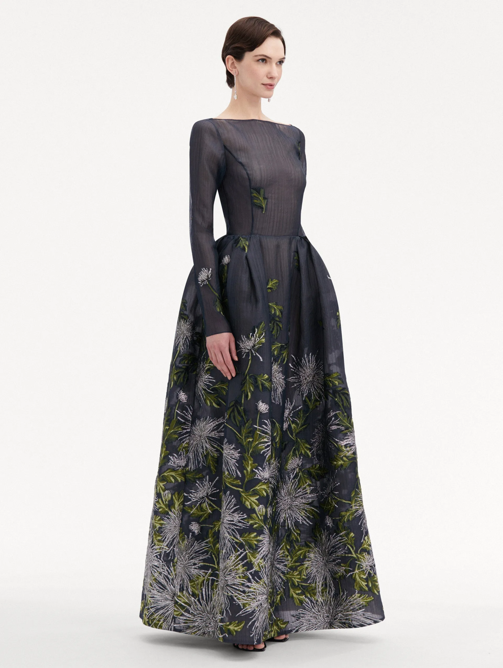 Chrysanthemum Fil Coupé Gown