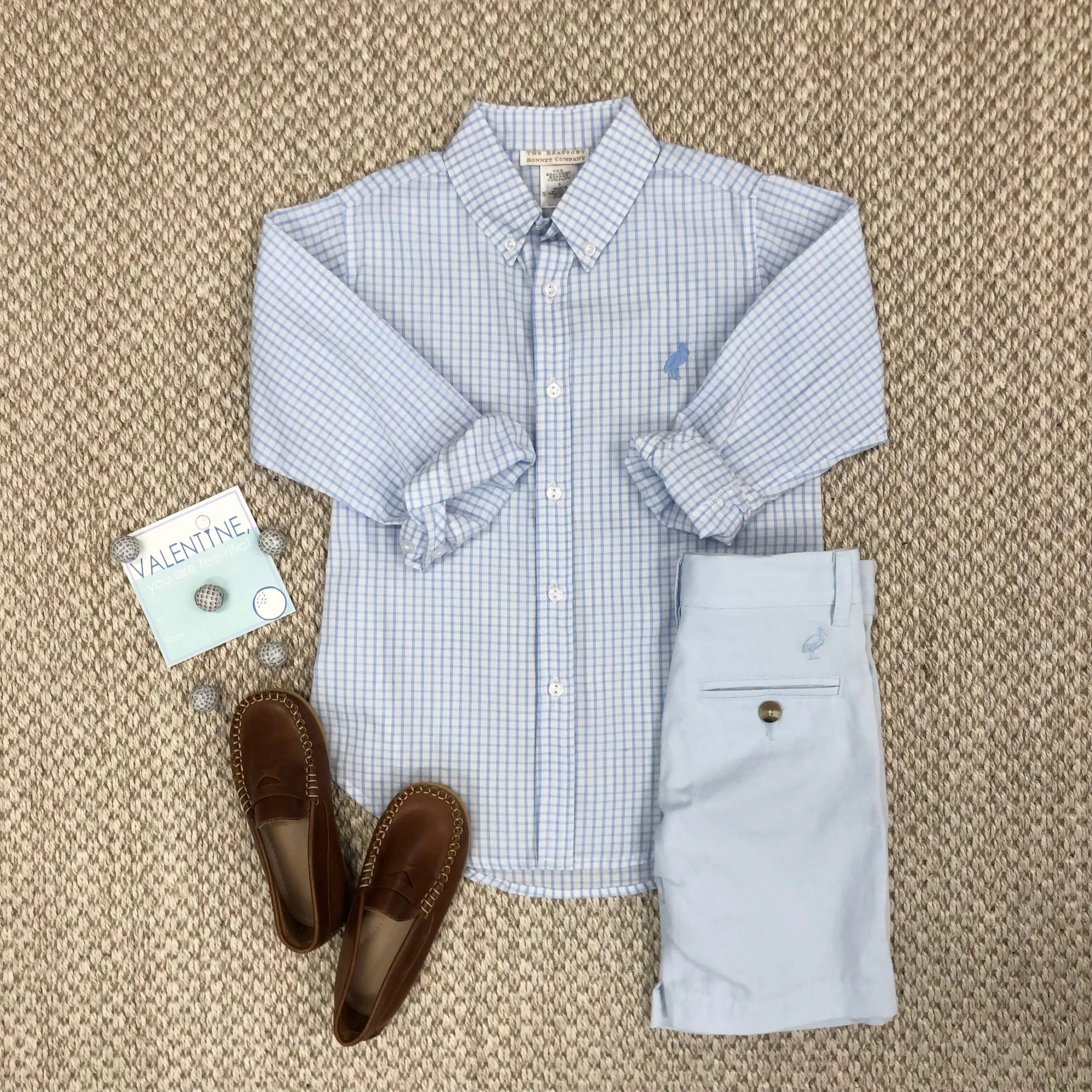 Dean's List Dress Shirt - Beale Street Blue Windowpane with Beale Street Blue Stork