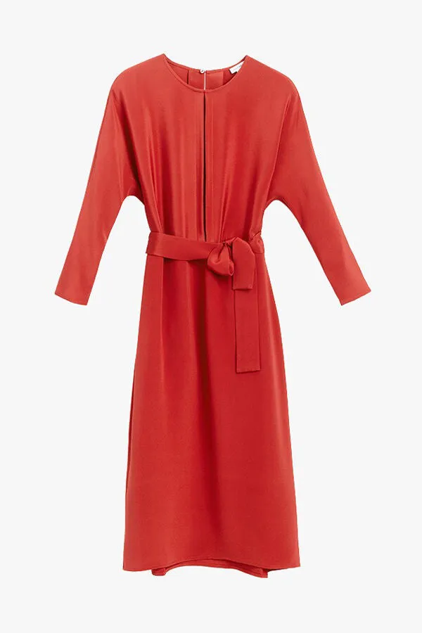 Dolman Sleeve Silk Dress