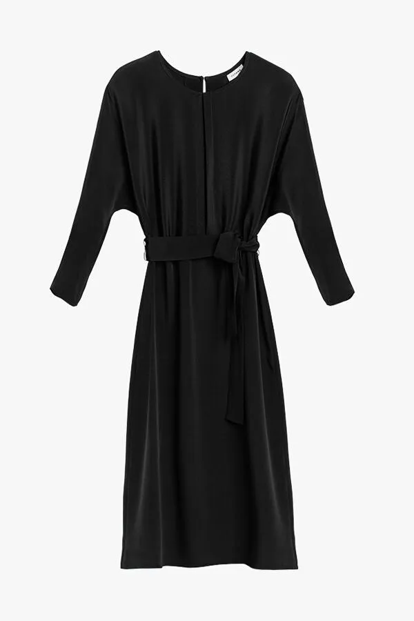 Dolman Sleeve Silk Dress