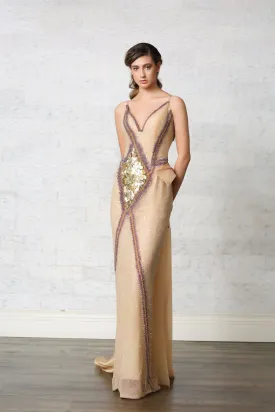 Embroidered Evenning Gown