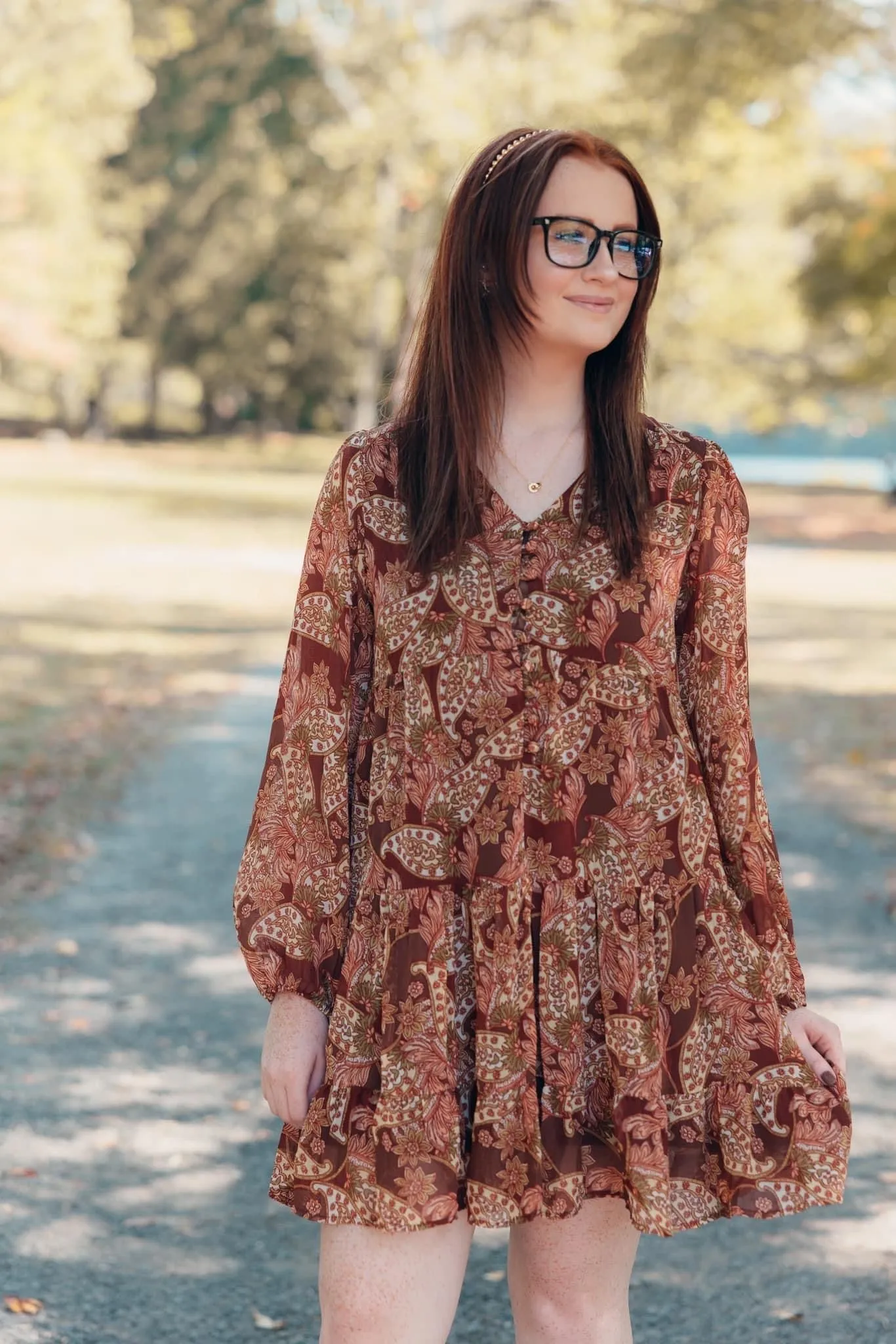 Fall Vibes Chiffon Dress