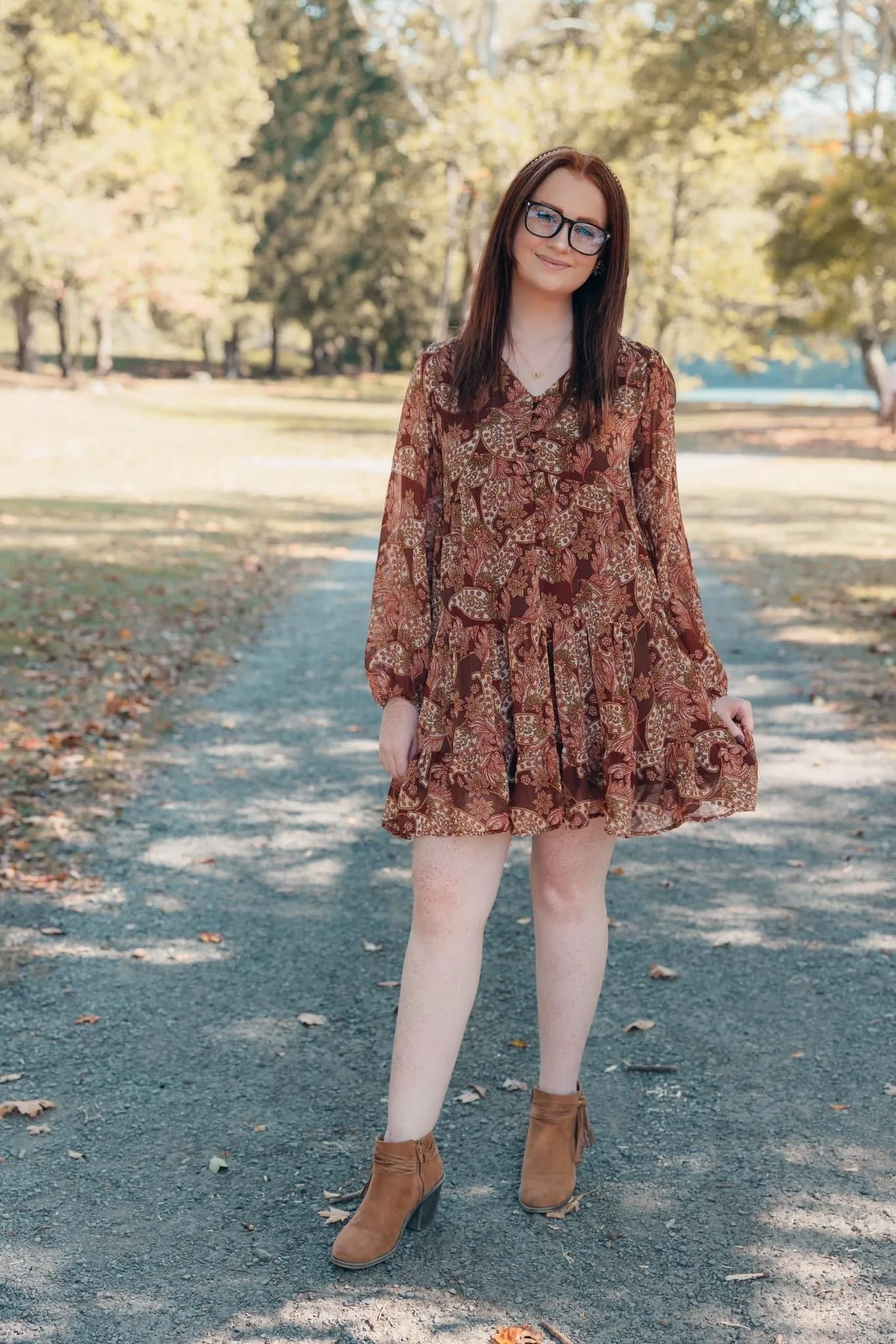 Fall Vibes Chiffon Dress