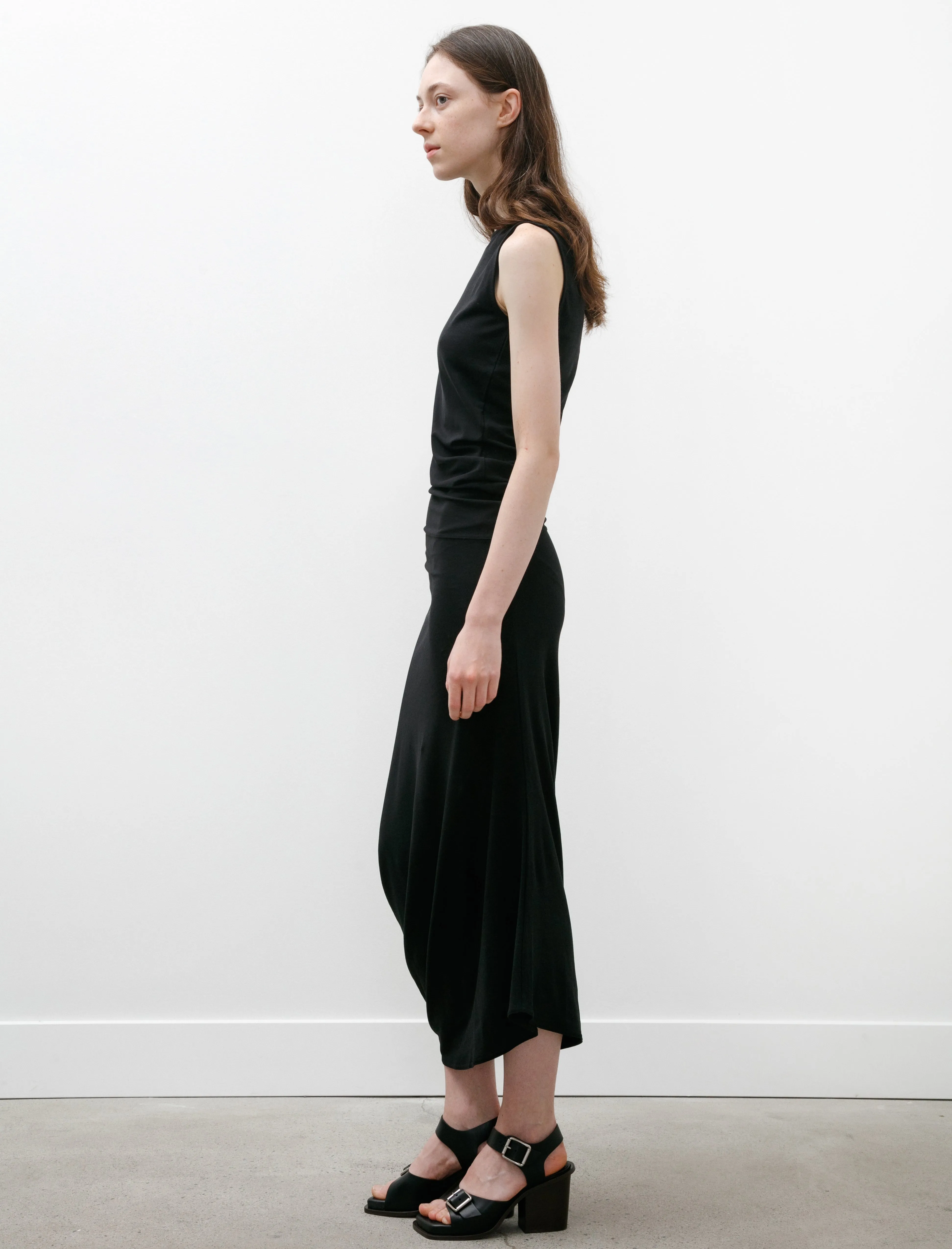 Fitted Twisted Dress Black