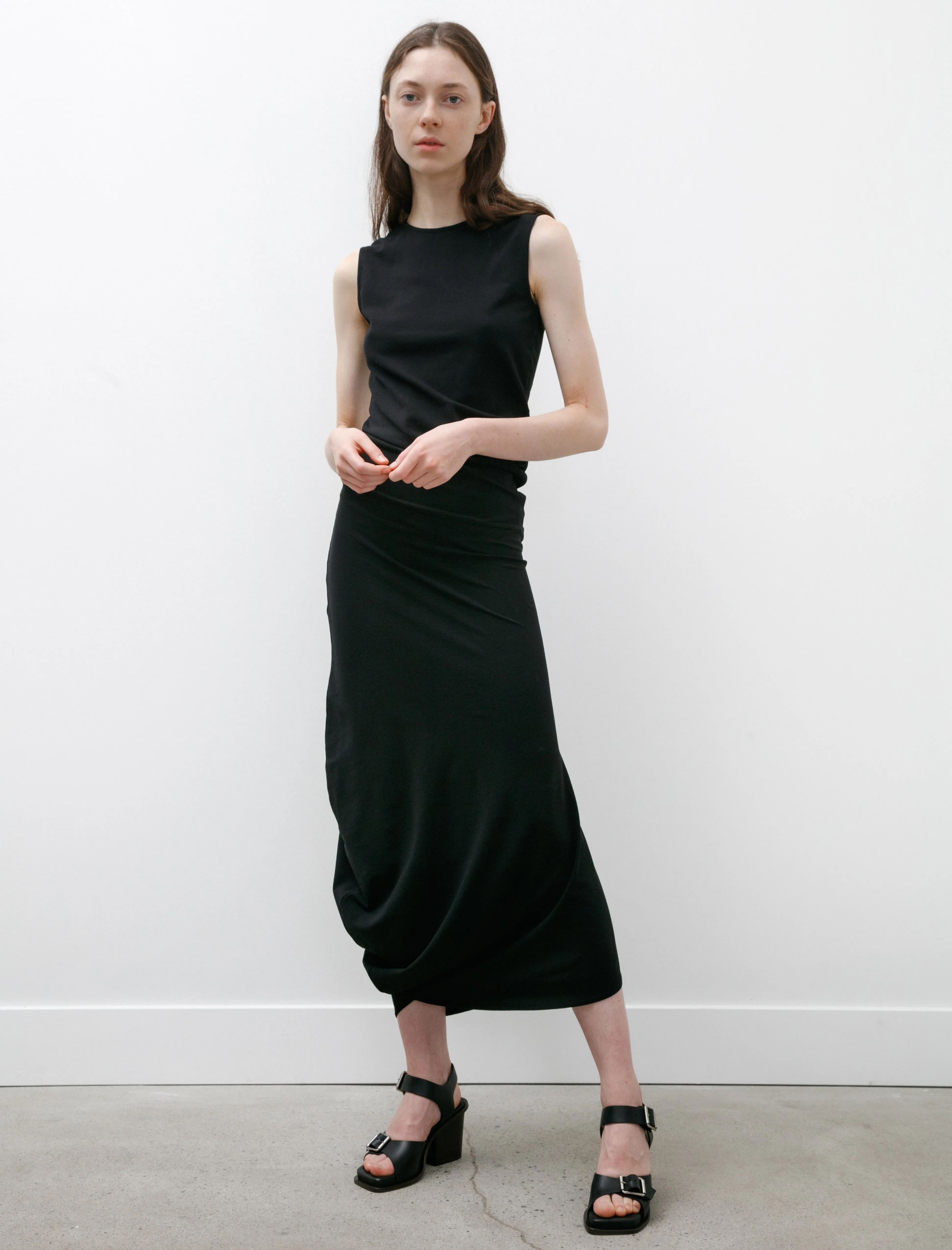 Fitted Twisted Dress Black