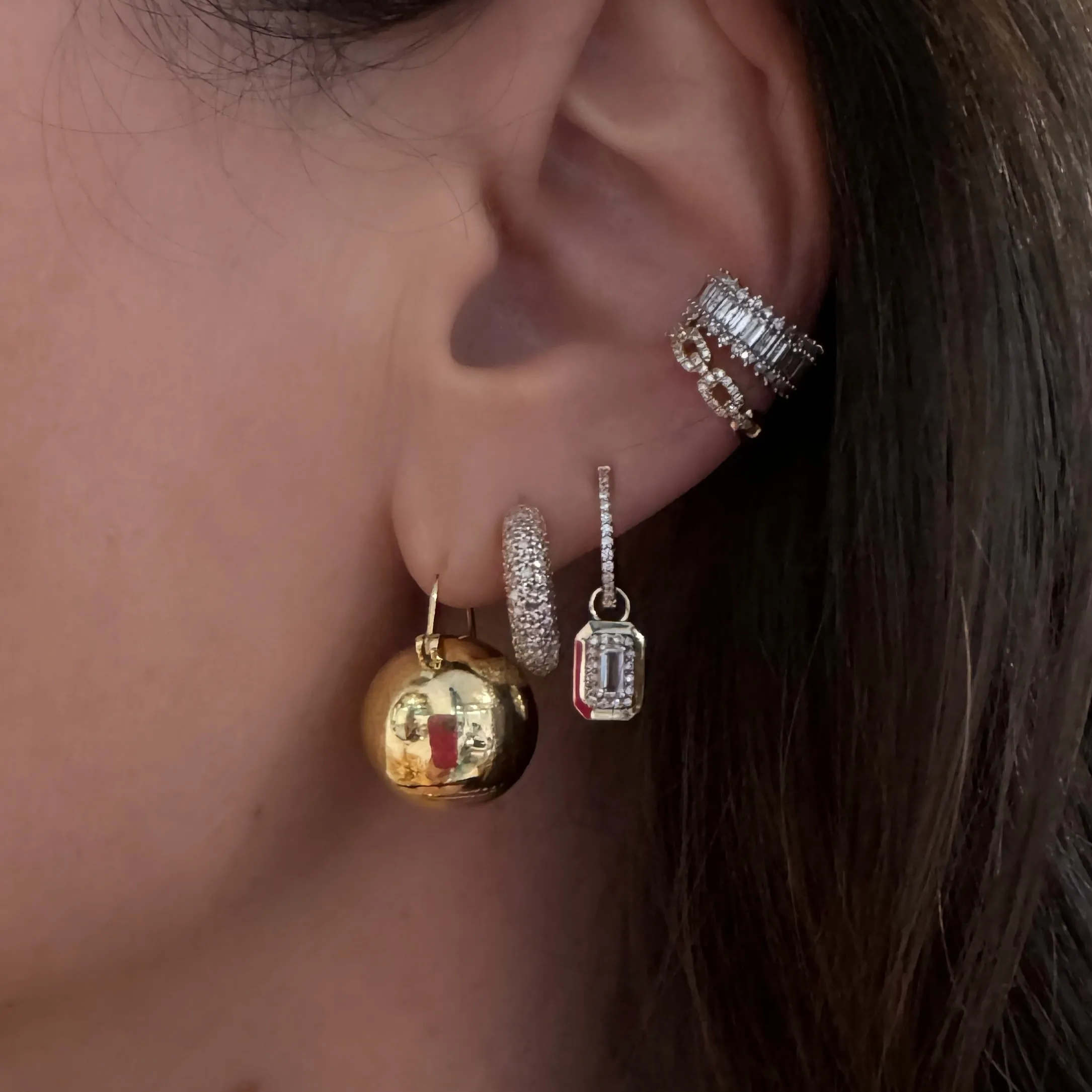 Floating Gold Globe Earrings