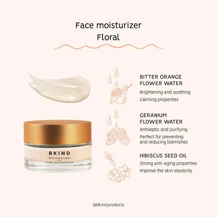 Floral Face Moisturizer with Hyaluronic Acid