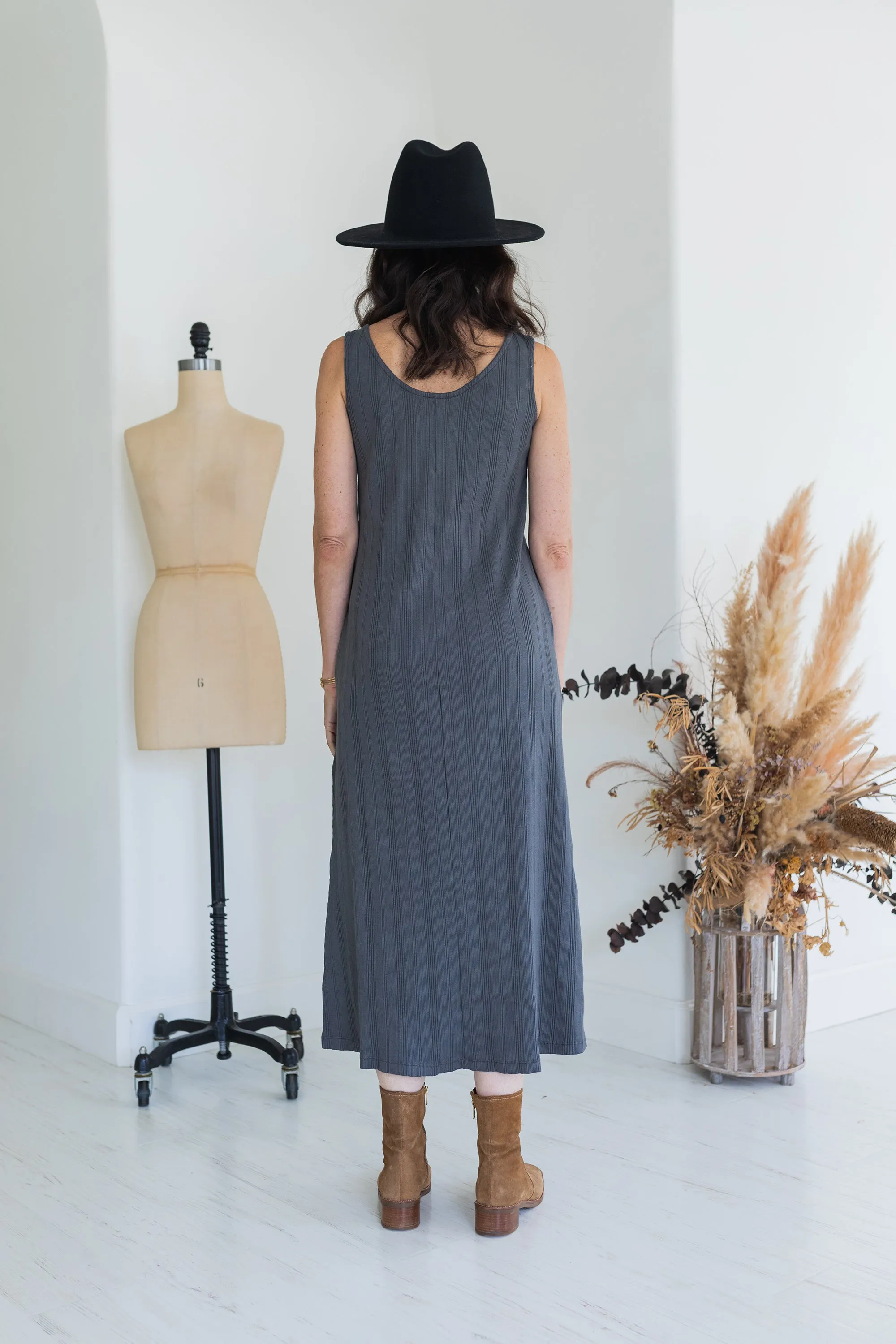 Fortuna Wide Rib Dress - Zinc Grey