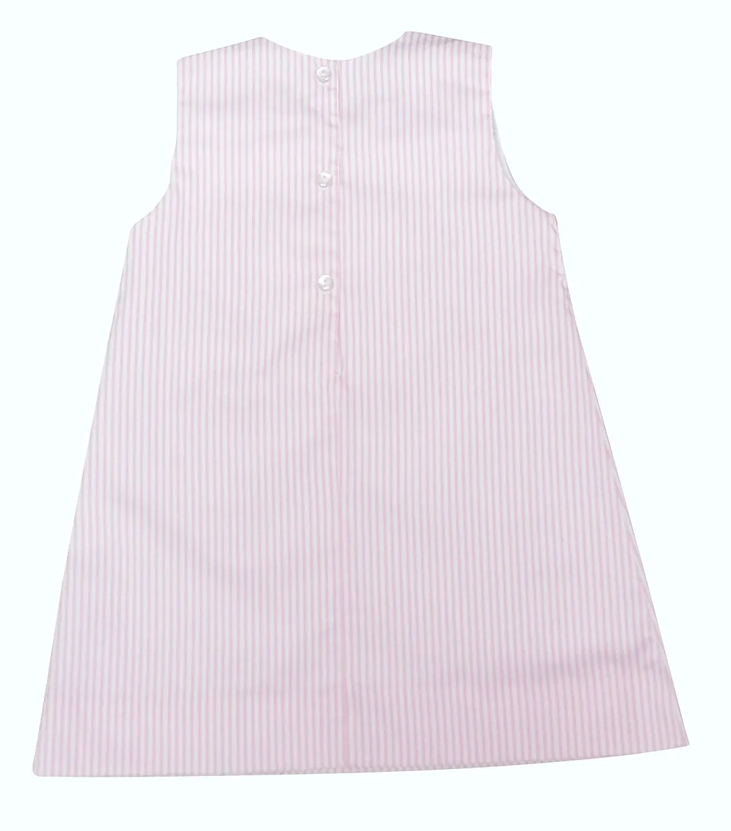 Girl's Pink "Serena"  A line Embroidered Pique Dress