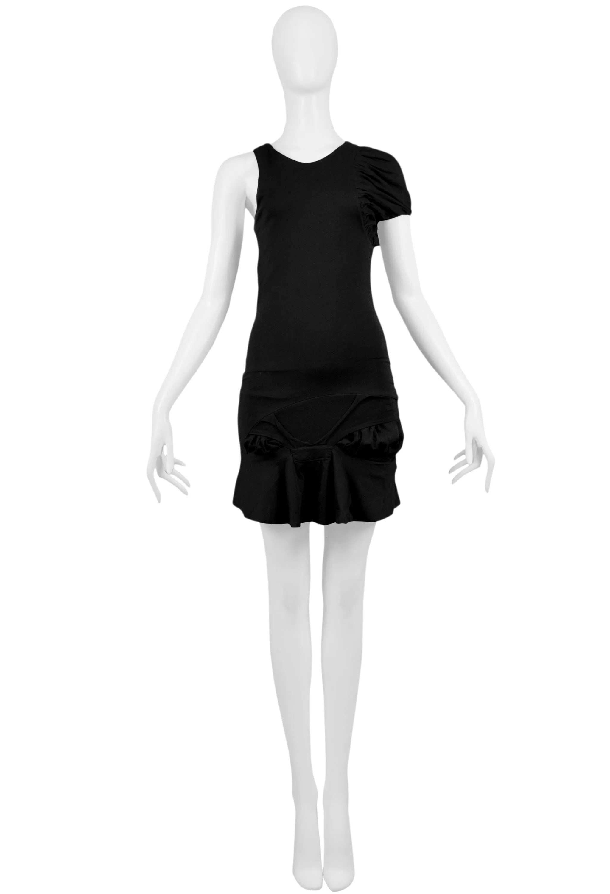 HELMUT LANG BLACK TANK BUBBLE INSET CONCEPT DRESS 2004