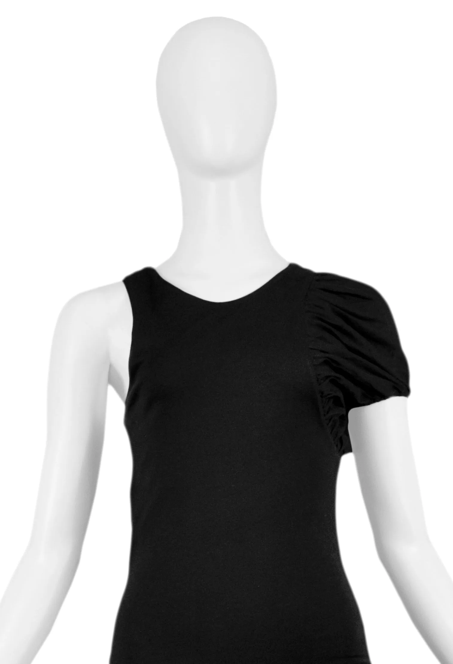 HELMUT LANG BLACK TANK BUBBLE INSET CONCEPT DRESS 2004