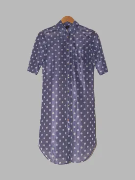 Jean Paul Gaultier Classique blue spotted nylon mesh shirt dress - size 40