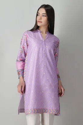 Khaadi Lilac Preview Embroidered Cambric Kurta