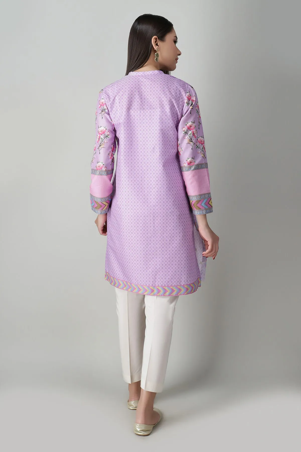 Khaadi Lilac Preview Embroidered Cambric Kurta