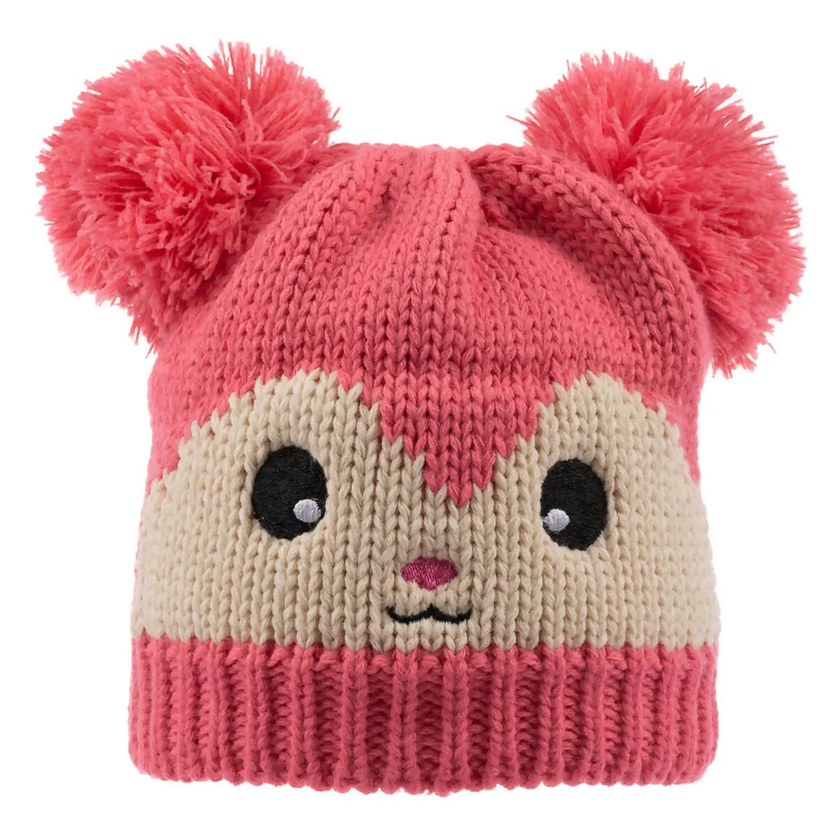 Knitted Winter Beanie Hat For Infants in Pinks and Peach - So Cute!