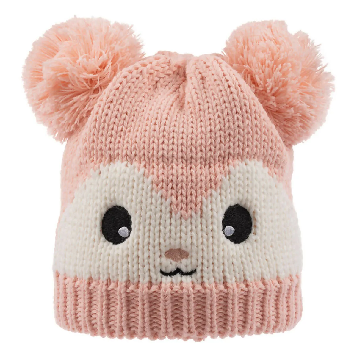 Knitted Winter Beanie Hat For Infants in Pinks and Peach - So Cute!