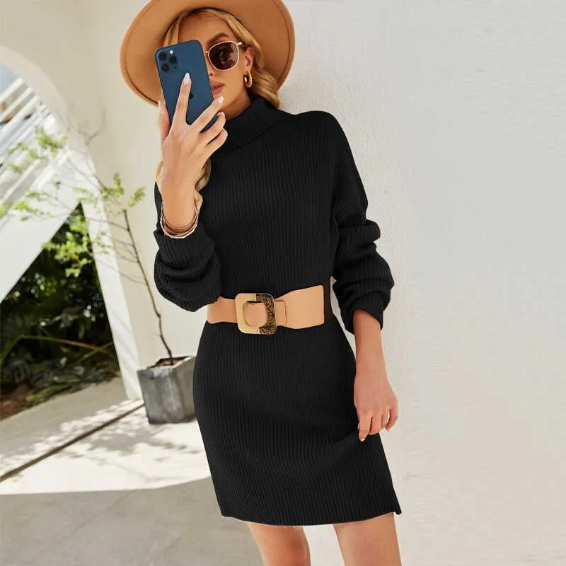 Long Pullover Knitted Sweater Dress