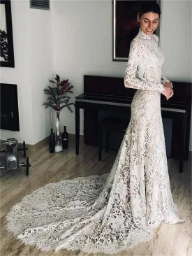 Long Sleeve Lace Wedding Dresse Delicated Custom Wedding Dress ER2002