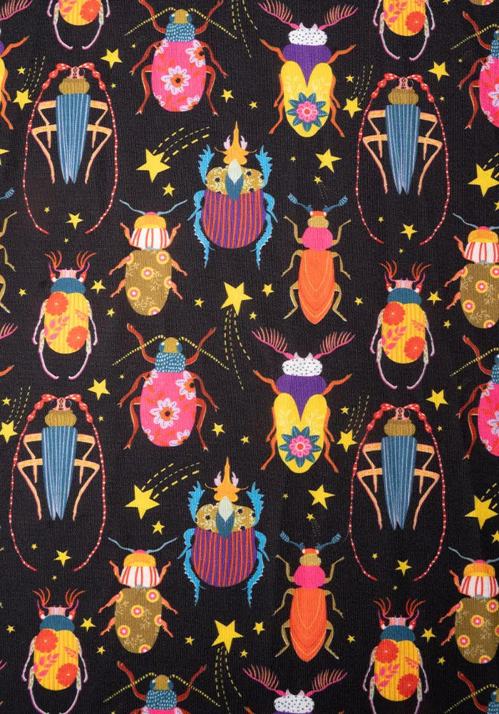 Marieta Pretty Beetle Bug Print Full Skirt Dress